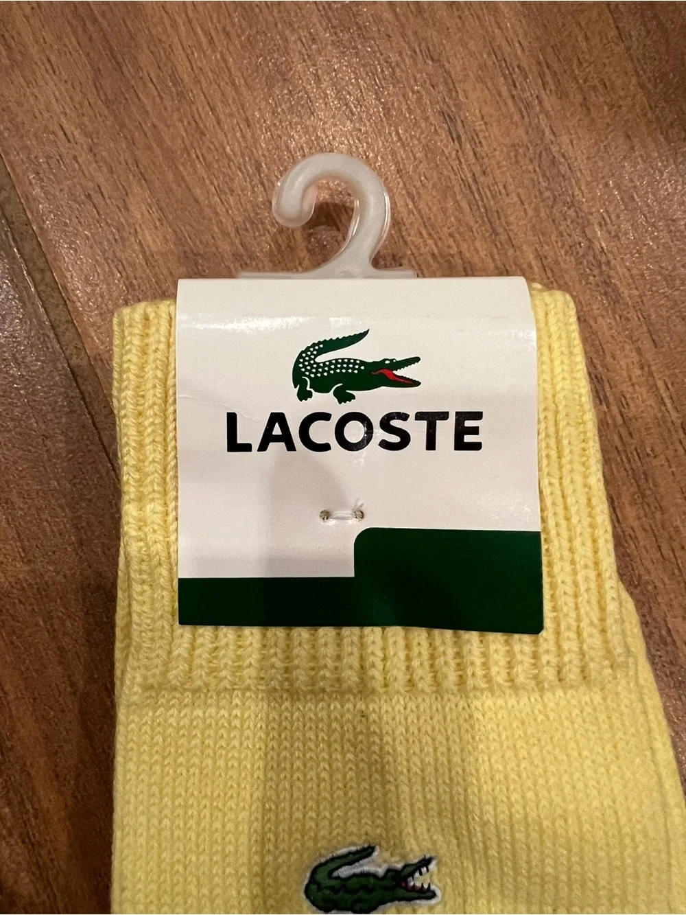 Lacoste Men's Yellow Cotton Crew Socks Size Medium